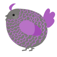 A grey and amethyst chicken with a lace pattern