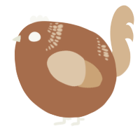 A brown and beige chicken with a neck-band pattern