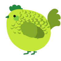 A lime and chartreuse chicken with a half-lace pattern