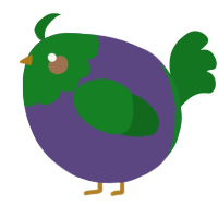 A overcast and leaf chicken with a head pattern