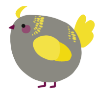 A ash and yellow chicken with a neck-band pattern