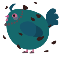 A sapphire and ultramarine chicken
