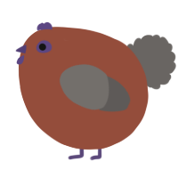 A russet and grey chicken