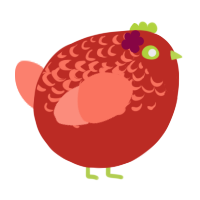 A aqua and sea chicken with a half-lace pattern