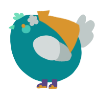 A teal and silver chicken