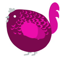 A wine and fuchsia chicken with a half-lace pattern