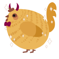 A honey and orange chicken with a bar pattern