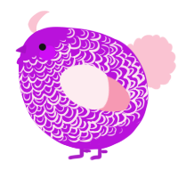 A amethyst and rose chicken with a double-lace pattern