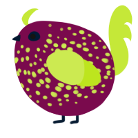 A wine and lime chicken with a speckle pattern