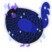 A sable and navy chicken with a lace pattern