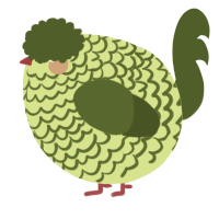 A lemon and olive chicken with a lace pattern