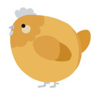 A honey and orange chicken with a head pattern