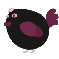 A sable and maroon chicken