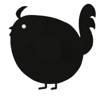 A black chicken with a head pattern