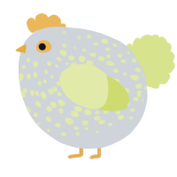 A mist and lemon chicken with a speckle pattern