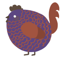 A overcast and russet chicken with a lace pattern