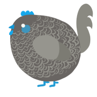A grey and ash chicken with a double-lace pattern