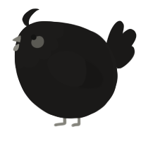 A sable chicken with a head pattern