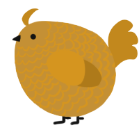 A gold and ochre chicken with a lace pattern
