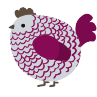 A mist and wine chicken with a lace pattern