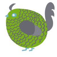 A blurple and ash chicken with a lace pattern