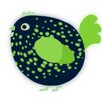 A tumblr and grass chicken with a speckle pattern