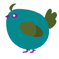 A teal and olive chicken