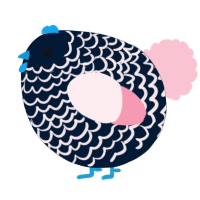 A tumblr and rose chicken with a lace pattern