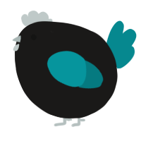 A sable and teal chicken