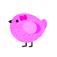 A lavender chicken with a lace pattern