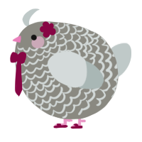 A ash and silver chicken with a lace pattern