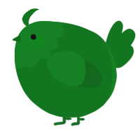 A leaf chicken with a head pattern