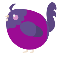 A plum and overcast chicken with a head pattern
