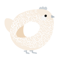 A cream chicken with a double-lace pattern