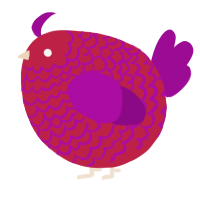 A crimson and plum chicken with a lace pattern