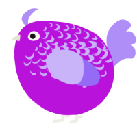 A amethyst and lilac chicken with a half-lace pattern