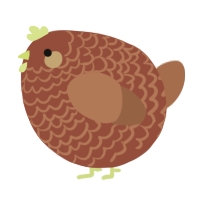A russet and brown chicken with a lace pattern