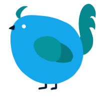 A sky and teal chicken