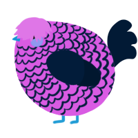 A orchid and tumblr chicken with a lace pattern