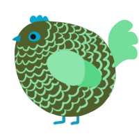 A olive and spring chicken with a lace pattern
