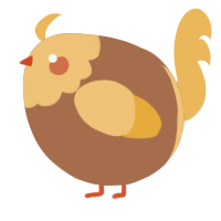 A brown and honey chicken with a head pattern
