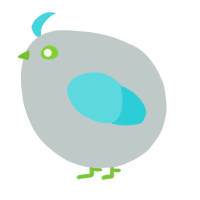 A silver and aqua chicken