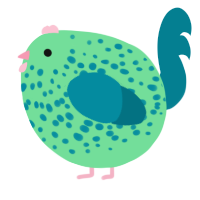 A spring and sea chicken with a speckle pattern