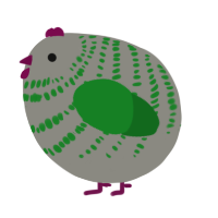 A ash and leaf chicken with a bar pattern