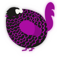 A sable and plum chicken with a lace pattern