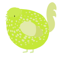 A lime and lemon chicken with a speckle pattern