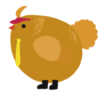 A ochre and orange chicken with a neck-band pattern