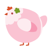 A rose chicken with a head pattern