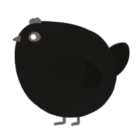 A sable and black chicken with a double-lace pattern