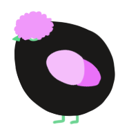A sable and lavender chicken